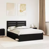 Lova Lovos rėmas Juoda 160 x 200 cm Kietos pušies mediena