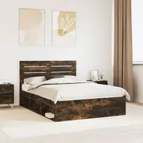 Lova Lovos rėmas Rūkyta ąžuolas 150 x 200 cm Kietos pušies mediena