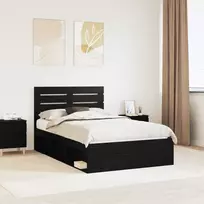 Lova Lovos rėmas Juoda 135 x 190 cm Kietos pušies mediena