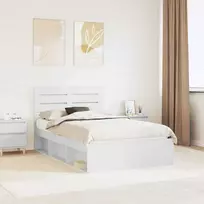 Lova Lovos rėmas Balta 120 x 200 cm Kietos pušies mediena