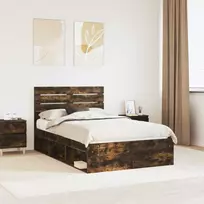 Lova Lovos rėmas Rūkyta ąžuolas 135 x 190 cm Kietos pušies mediena