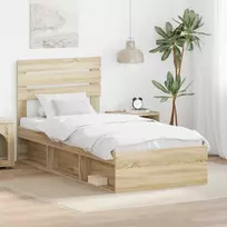 Lova Lovos rėmas Sonoma 100 x 200 cm Kietos pušies mediena
