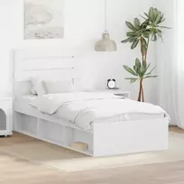 Lova Lovos rėmas Balta 90 x 200 cm Kietos pušies mediena
