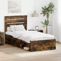 Lova Lovos rėmas Rūkyta ąžuolas 90 x 200 cm Kietos pušies mediena