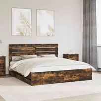 Lova Lovos rėmas Rūkyta ąžuolas 180 x 200 cm Inžinerinė mediena