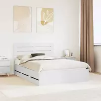 Lova Lovos rėmas su stalčių Balta 150 x 200 cm Inžinerinė mediena
