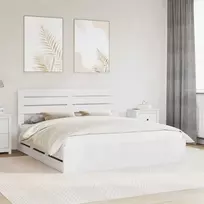Lova Lovos rėmas su stalčių Balta 180 x 200 cm Inžinerinė mediena