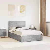 Lova Lovos rėmas su stalčių su galvūgalio Apdirbta mediena