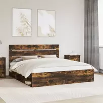 Lovos rėmas Rūkyta ąžuolas 200 x 200 cm Kietos pušies mediena