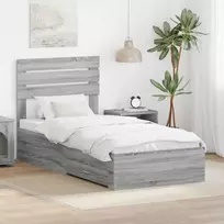 Lova Lovos rėmas su stalčių Pilko Sonamos ir sidabro 75 x 190 cm