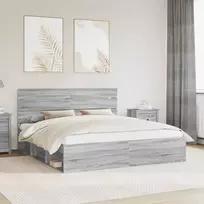 Lova Lovos rėmas Pilkas Sonoma 180 x 200 cm Kietos pušies mediena