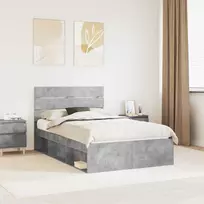 Lova Lovos rėmas Betono pilka 135 x 190 cm Kietos pušies mediena