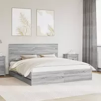 Lova Lovos rėmas Pilkas Sonoma 180 x 200 cm Inžinerinė mediena