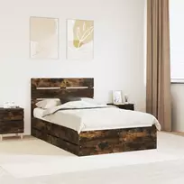 Lova Lovos rėmas Rūkyta ąžuolas 120 x 200 cm Inžinerinė mediena