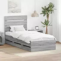 Lova Lovos rėmas Pilkas Sonoma 100 x 200 cm Inžinerinė mediena