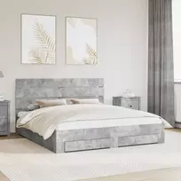 Lova Lovos rėmas Betono pilka 180 x 200 cm Apdirbta mediena