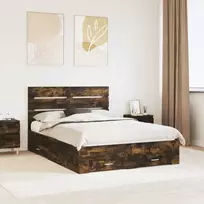 Lova Lovos rėmas Rūkyta ąžuolas 140 x 200 cm Apdirbta mediena
