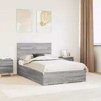 Lova Lovos rėmas Pilkas Sonoma 120 x 200 cm Apdirbta mediena