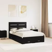 Lova Lovos rėmas Juodas ąžuolas 120 x 200 cm Apdirbta mediena