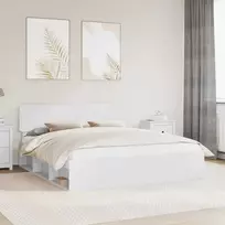 Lova Lovos rėmas Balta 180 x 200 cm Kietos pušies mediena