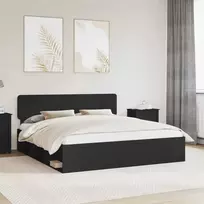 Lova Lovos rėmas Juoda 180 x 200 cm Kietos pušies mediena