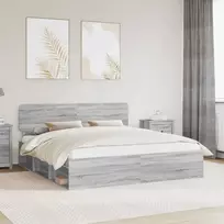 Lova Lovos rėmas Pilkas Sonoma 180 x 200 cm Kietos pušies mediena
