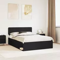 Lova Lovos rėmas Juoda 140 x 200 cm Kietos pušies mediena