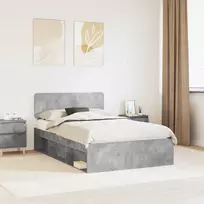 Lova Lovos rėmas Betono pilka 135 x 190 cm Kietos pušies mediena