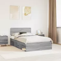 Lova Lovos rėmas Pilkas Sonoma 120 x 190 cm Kietos pušies mediena
