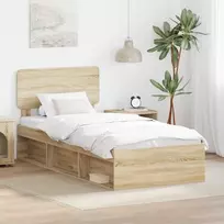 Lova Lovos rėmas Sonoma ąžuolas 90 x 200 cm Kietos pušies mediena