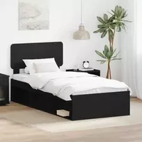 Lova Lovos rėmas Juoda 90 x 200 cm Kietos pušies mediena