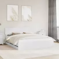 Lova Lovos rėmas su stalčių Baltas 180 x 200 cm Dirbtinė mediena