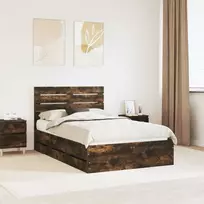 Lova Lovos rėmas Rūkyta ąžuolas 120 x 190 cm Inžinerinė mediena