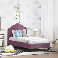 Lova Vaikiška Lovo Rėmas su Galvūgaliu Violetinė 70 x 140 cm Aksomas