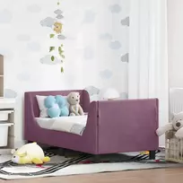Lova Vaikiška Lovo Rėmas su Galvūgaliu Violetinė 70 x 140 cm Aksomas