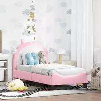 Lova Vaikiška Lovo Rėmas su Galvūgaliu Rožinė 70 x 140 cm PU
