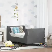 Lova Vaikiška Lovo Rėmas su Galvūgaliu Tamsiai pilka 70 x 140 cm