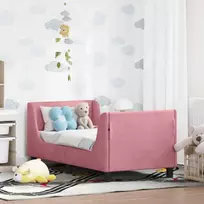 Lova Vaikiška Lovo Rėmas su Galvūgaliu Rožinė 70 x 140 cm Aksomas