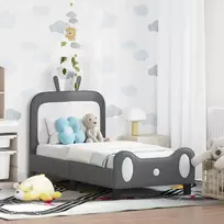 Lova Vaikiška Lovo Rėmas su Galvūgaliu Šviesiai pilka 70 x 140 cm PU