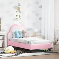 Lova Vaikiška Lovo Rėmas su Galvūgaliu Rožinė 70 x 140 cm PU