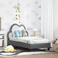 Lova Vaikiška Lovo Rėmas su Galvūgaliu Šviesiai pilka 70 x 140 cm PU