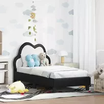 Lova Vaikiška Lovo Rėmas su Galvūgaliu Juoda 70 x 140 cm PU