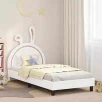 Lova Vaikiška lovos konstrukcija su galvūgaliu Balta 80 x 200 cm PU