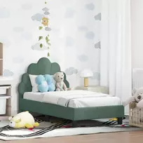 Lova Vaikiška Lovo Rėmas su Galvūgaliu Jūrinė žalia 70 x 140 cm
