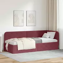 Lova Kampinė lovos konstrukcija Vyno raudona 80 x 200 cm audinys