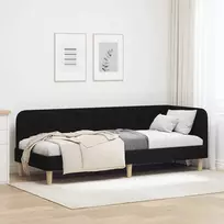 Lova Kampinė lovos konstrukcija Juodas 80 x 200 cm audinys