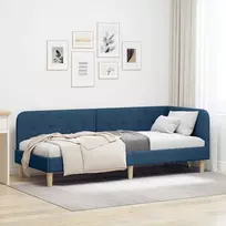 Lova Kampinė lovos konstrukcija Mėlyna 80 x 200 cm audinys