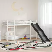 Lova Vaikiška dvigulis lovos rėmas su slidėmis Balta ir antracito