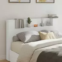 Galvūgalio spinta su LED Baltas Apdirbta mediena