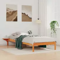 Lova Lovos rėmas su šoninėmis stalelėmis Vaško ruda 80 x 220 cm